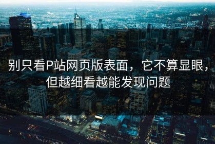 别只看P站网页版表面，它不算显眼，但越细看越能发现问题