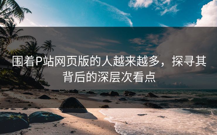 围着P站网页版的人越来越多，探寻其背后的深层次看点