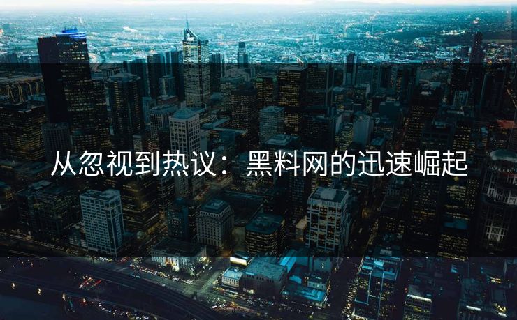 从忽视到热议：黑料网的迅速崛起